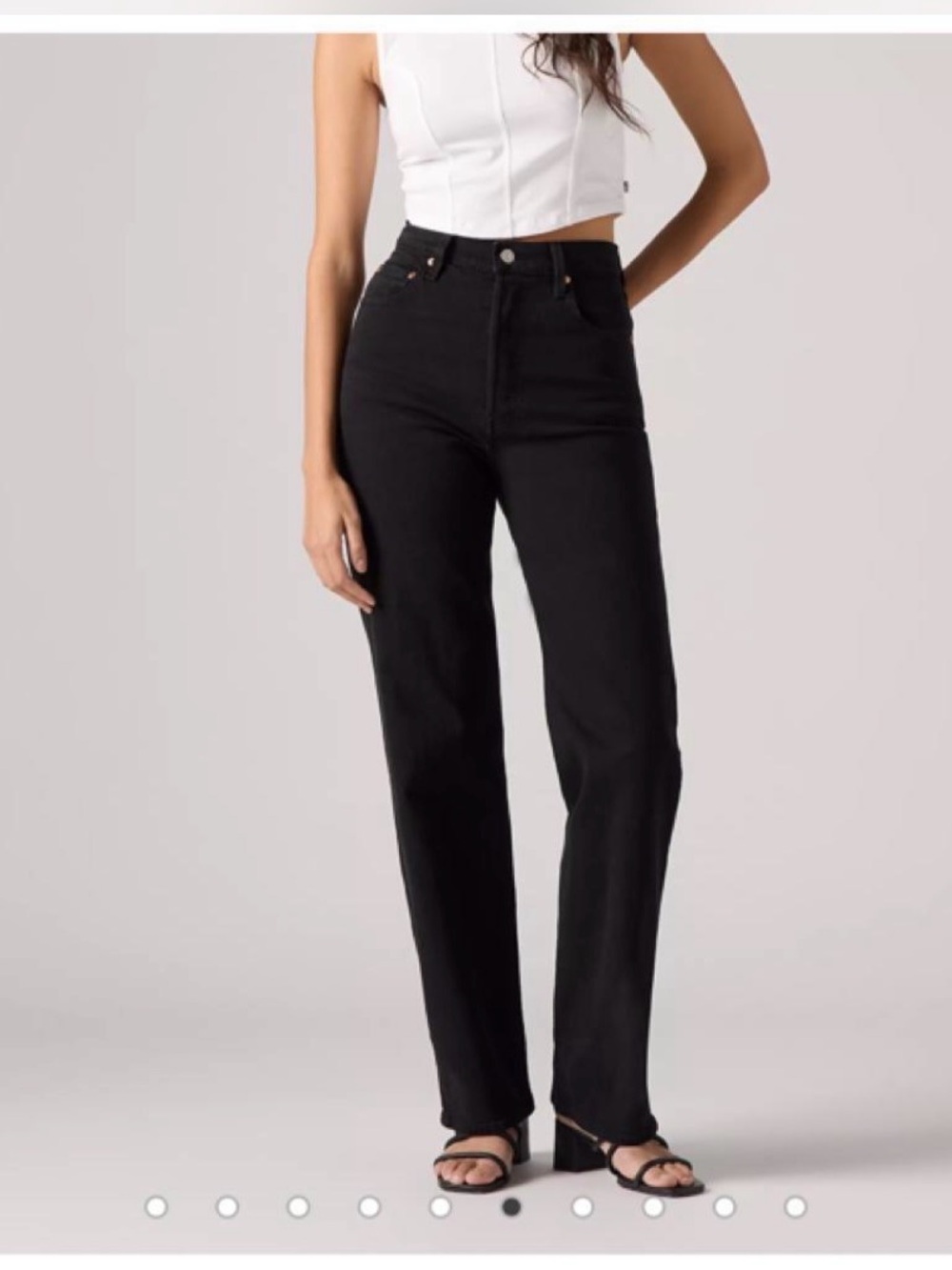 Levi's High-Rise Straight Leg Jeans - Black